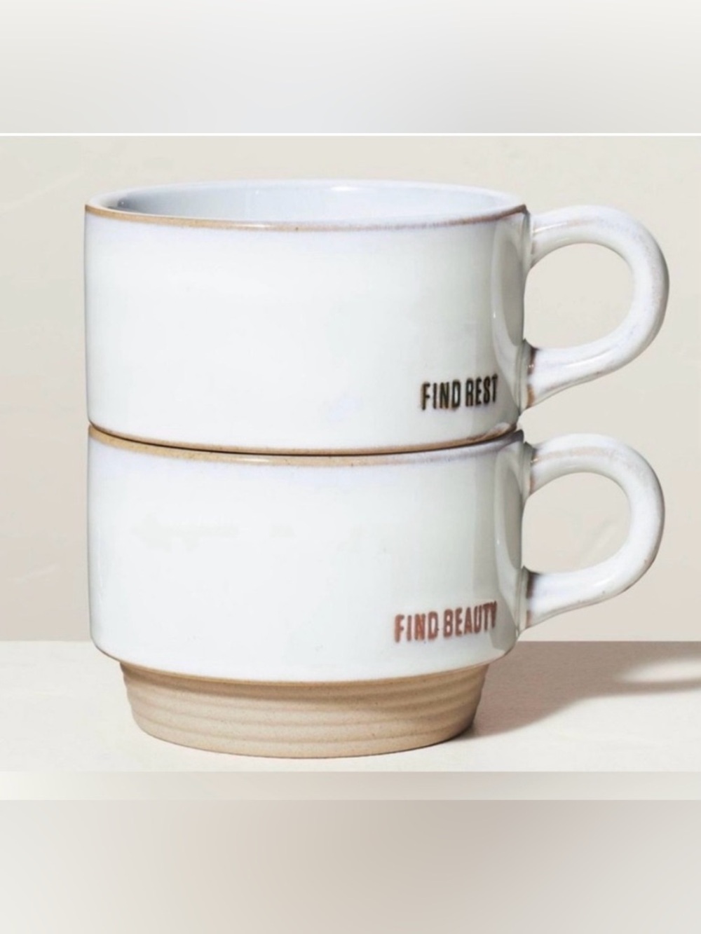 HEARTH AND HAND with Magnolia Find Beauty & Find Rest 10oz Stackable Mugs